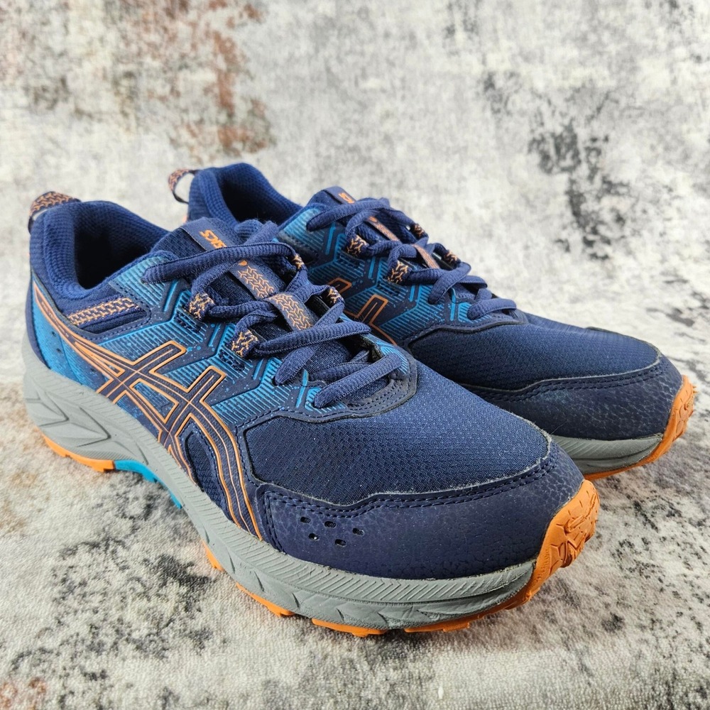 Asics Pre Venture 9 Trail Running‎ Shoes Mens 6.5 Navy Blue Orange 1014A276